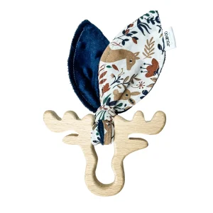 3ABBDC6D-536C-47C6-ACC5-F70B5ED5DF6E.jpgv1707253173 Anneau de dentition bois oreille de lapin - Chevreuil marine