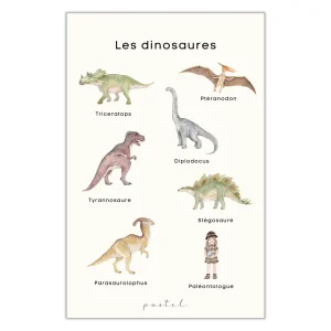 Affiches-educative-dino-bajoue-pastel.pngv1762696727 Affiche éducative & décorative "Dinosaures"