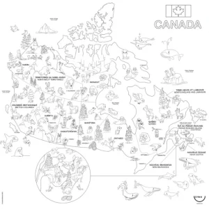 Nappe à colorier BiMoo - Carte du Canada - 45 X 45