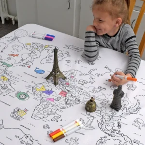 Nappe à colorier BiMoo - Carte du monde