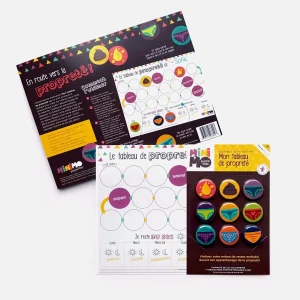 9 aimants et tableau Mon tableau de propreté