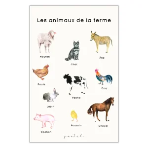 affiche-decorative-educative-pastel-animaux-ferme.pngv1708016322 Affiche éducative & décorative "Animaux de la ferme"