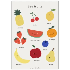 affiche-fruits-pastel-apprentissages-ludique.pngv1693578612 Affiche éducative & décorative "Fruits vintage"