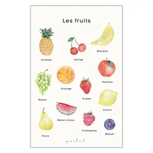 affichepastel-fruits-bajoue_f1945309-bfe6-40ef-8887-100a981bb7fd.jpgv1732130217 Affiche éducative & décorative "Fruits"