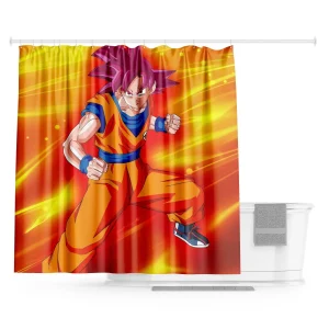 rideau-douche-dragon-ball-goku-ssj-god-1a.jpgv1721172351 Rideau Douche Dragon Ball Goku SSJ God