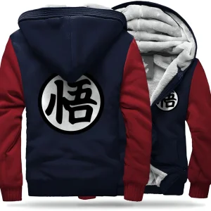 Veste Polaire DBZ Kanji "Go" (Bleu & Rouge)